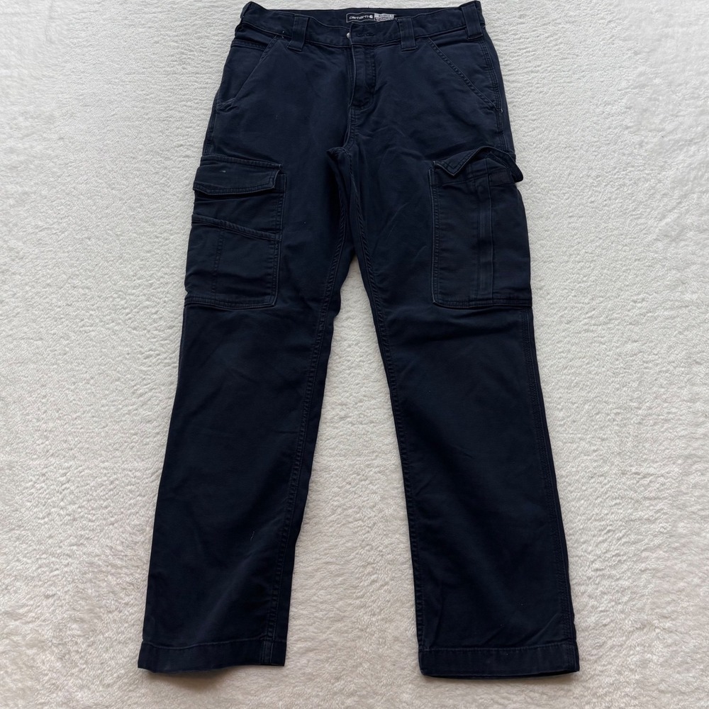 Carhartt Mens Relaxed Fit Rugged Flex Cargo Pants Navy Blue 30x30 103574 412